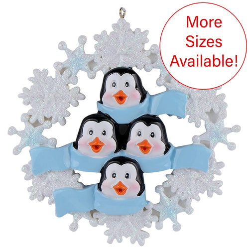 Snowy Penguin Family Ornament