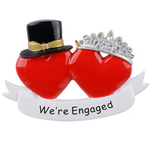 Load image into Gallery viewer, We’re Engaged Hearts Ornament