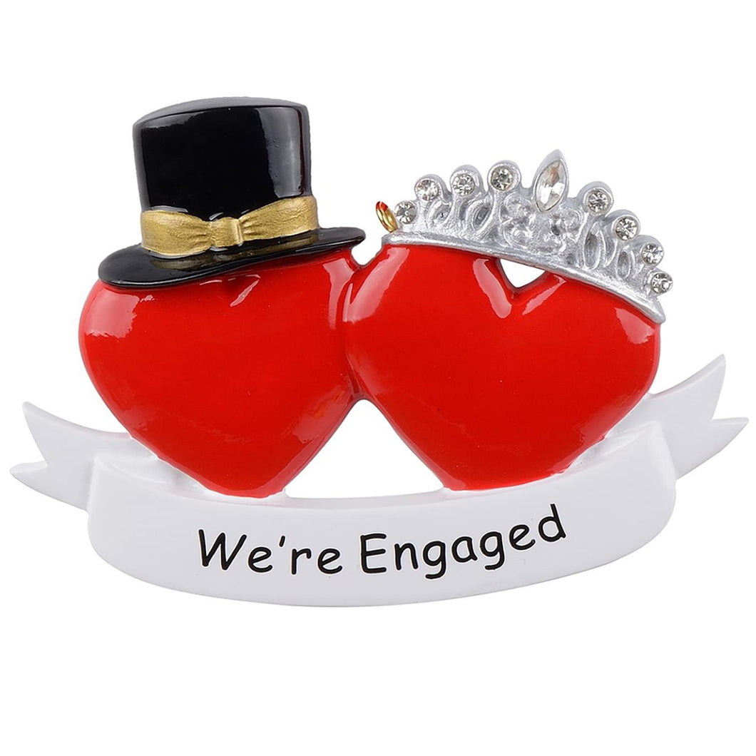 We’re Engaged Hearts Ornament
