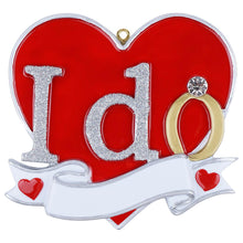Load image into Gallery viewer, I Do Heart and Ring Ornament
