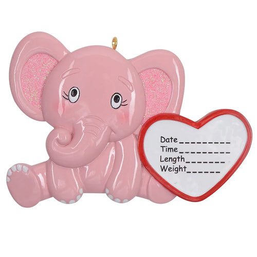 Baby’s 1st - Pink Elephant Ornament
