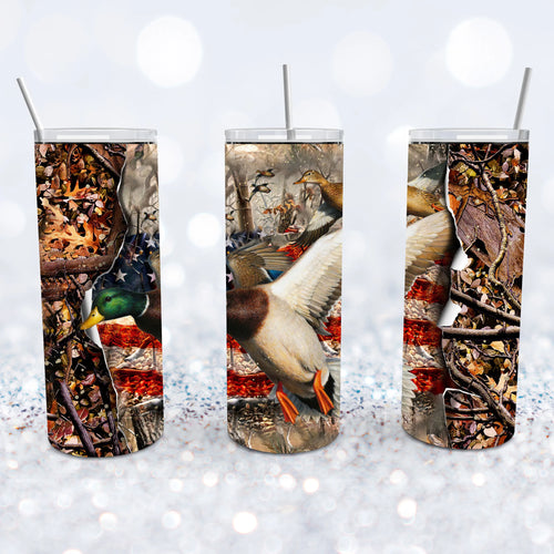 Duck Camo USA Slim Tumbler