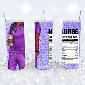 Nurse - Purple Leopard Slim Tumbler