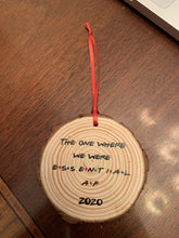Load image into Gallery viewer, Monogrammed Wood Slice Ornament