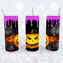 Load image into Gallery viewer, Fall Leopard COFFEE Pumpkins Slim Tumbler