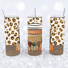 Load image into Gallery viewer, Fall Leopard COFFEE Pumpkins Slim Tumbler