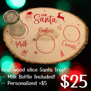 Wood Slice Santa Tray