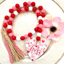 Load image into Gallery viewer, Valentine Truck and Gnome Beaded Garland
