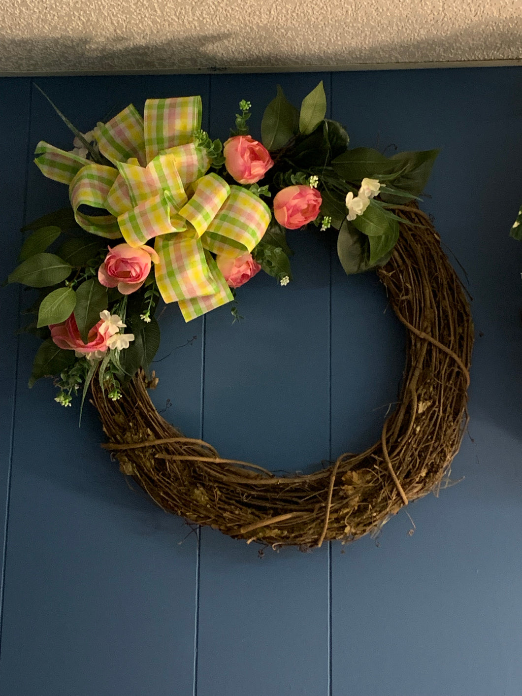 Grapevine Wreath - Spring Pink Yellow