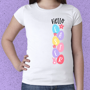 Girls White EASTER TEES Designs 1-20 (Youth)